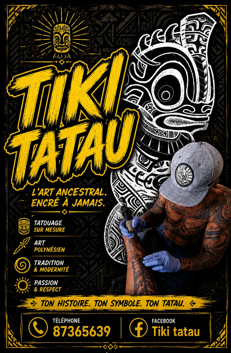 Tiki tatau lagon vert